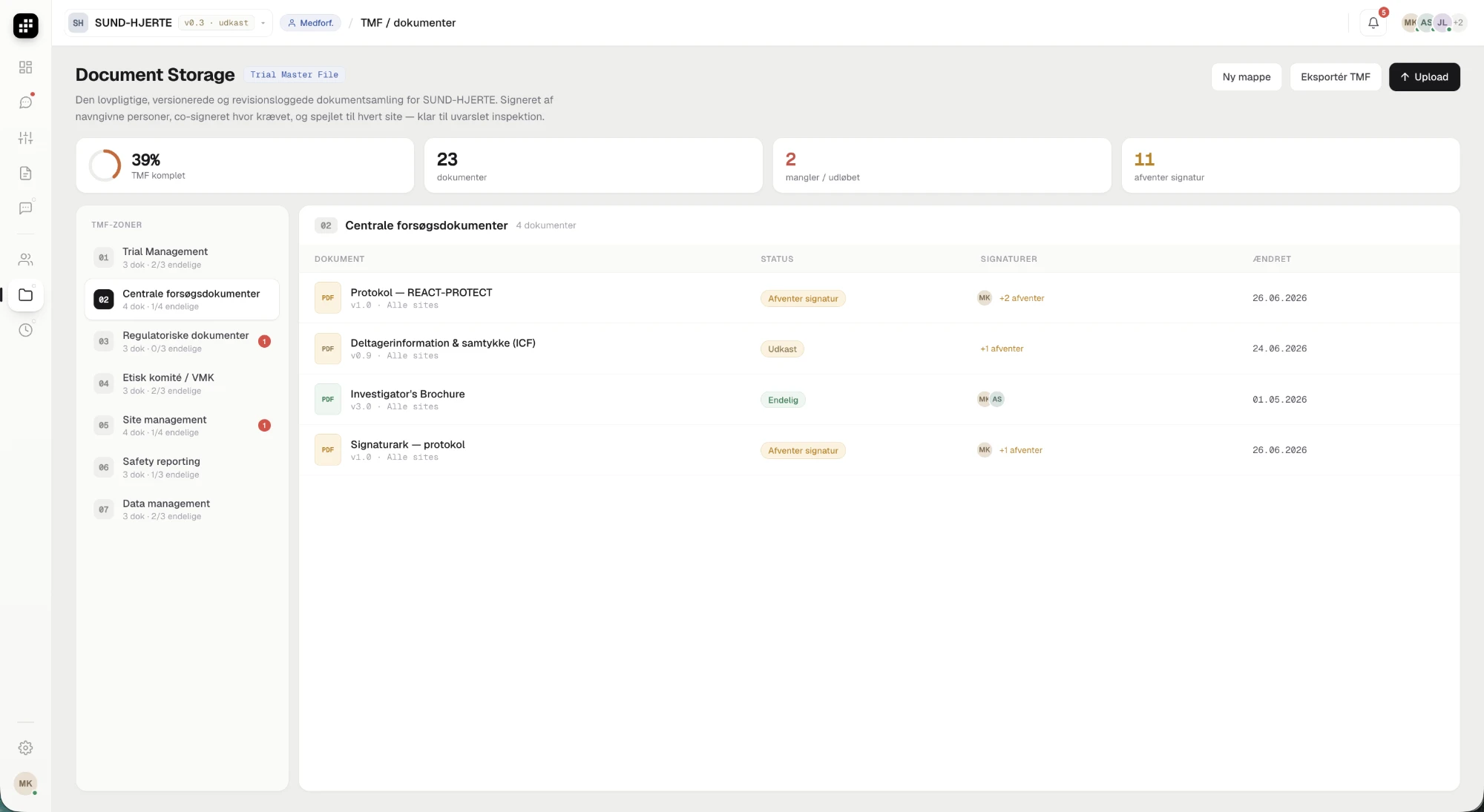 Document Storage / Trial Master File i Adhera